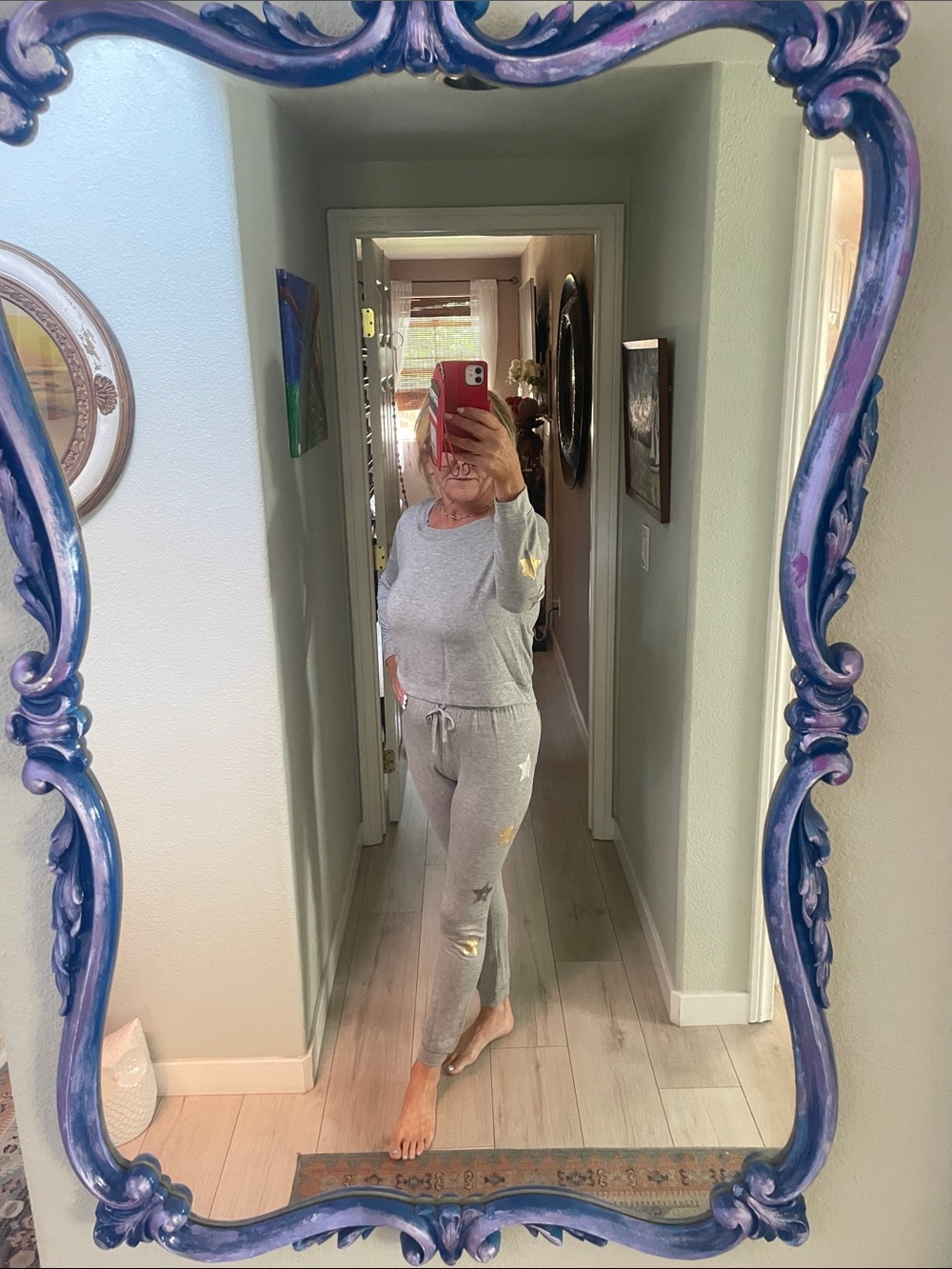 Splendid Gray Star-Print Lounge Pajama Set